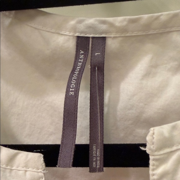 Anthropologie Somerset Collection White Maxi Dress with Green Embroidery - Picture 2 of 11